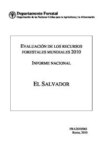 EL SALVADOR EVALUACIÓN DE LOS RECURSOS INFORME NACIONAL
