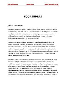 Sadhana Dharma Estudios Profesionales en Yoga YOGA NIDRA I